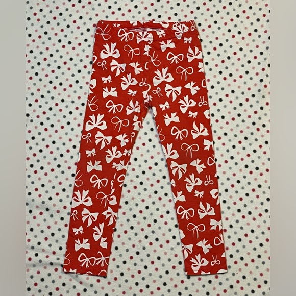 The Children's Place Other - Sz 5t Holiday Leggings Red with White Bow Print Children’s Place
